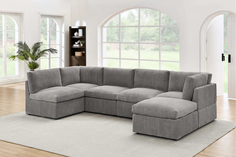 6-Piece Corduroy Sectional Sofa in Dark Gray – Front View

Modular Living Room Sofa Set with Plush Ribbed Upholstery

Light Gray Corduroy Sectional Sofa – Modern Design

Configurable Corduroy Sectional Couch – 6 Pieces

Contemporary Plush Sofa with Deep Seating for Living Room