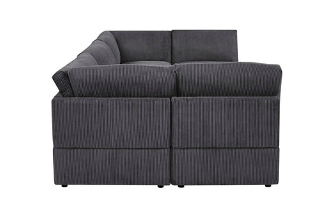 6-Piece Corduroy Sectional Sofa in Dark Gray – Front View

Modular Living Room Sofa Set with Plush Ribbed Upholstery

Light Gray Corduroy Sectional Sofa – Modern Design

Configurable Corduroy Sectional Couch – 6 Pieces

Contemporary Plush Sofa with Deep Seating for Living Room