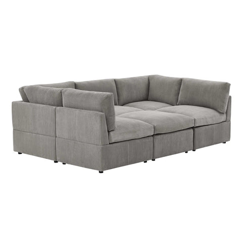 6-Piece Corduroy Sectional Sofa in Dark Gray – Front View

Modular Living Room Sofa Set with Plush Ribbed Upholstery

Light Gray Corduroy Sectional Sofa – Modern Design

Configurable Corduroy Sectional Couch – 6 Pieces

Contemporary Plush Sofa with Deep Seating for Living Room