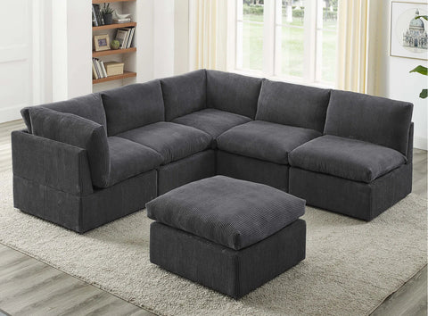 6-Piece Corduroy Sectional Sofa in Dark Gray – Front View

Modular Living Room Sofa Set with Plush Ribbed Upholstery

Light Gray Corduroy Sectional Sofa – Modern Design

Configurable Corduroy Sectional Couch – 6 Pieces

Contemporary Plush Sofa with Deep Seating for Living Room