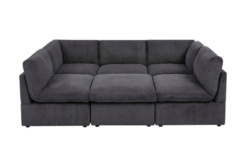 6-Piece Corduroy Sectional Sofa in Dark Gray – Front View

Modular Living Room Sofa Set with Plush Ribbed Upholstery

Light Gray Corduroy Sectional Sofa – Modern Design

Configurable Corduroy Sectional Couch – 6 Pieces

Contemporary Plush Sofa with Deep Seating for Living Room