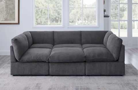 6-Piece Corduroy Sectional Sofa in Dark Gray – Front View

Modular Living Room Sofa Set with Plush Ribbed Upholstery

Light Gray Corduroy Sectional Sofa – Modern Design

Configurable Corduroy Sectional Couch – 6 Pieces

Contemporary Plush Sofa with Deep Seating for Living Room