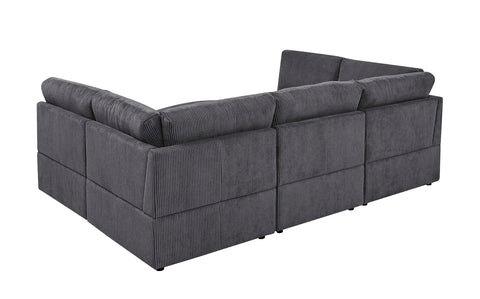6-Piece Corduroy Sectional Sofa in Dark Gray – Front View

Modular Living Room Sofa Set with Plush Ribbed Upholstery

Light Gray Corduroy Sectional Sofa – Modern Design

Configurable Corduroy Sectional Couch – 6 Pieces

Contemporary Plush Sofa with Deep Seating for Living Room