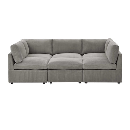 6-Piece Corduroy Sectional Sofa in Dark Gray – Front View

Modular Living Room Sofa Set with Plush Ribbed Upholstery

Light Gray Corduroy Sectional Sofa – Modern Design

Configurable Corduroy Sectional Couch – 6 Pieces

Contemporary Plush Sofa with Deep Seating for Living Room