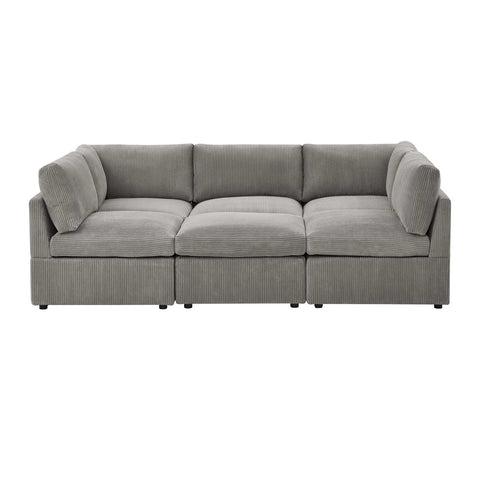 6-Piece Corduroy Sectional Sofa in Dark Gray – Front View

Modular Living Room Sofa Set with Plush Ribbed Upholstery

Light Gray Corduroy Sectional Sofa – Modern Design

Configurable Corduroy Sectional Couch – 6 Pieces

Contemporary Plush Sofa with Deep Seating for Living Room