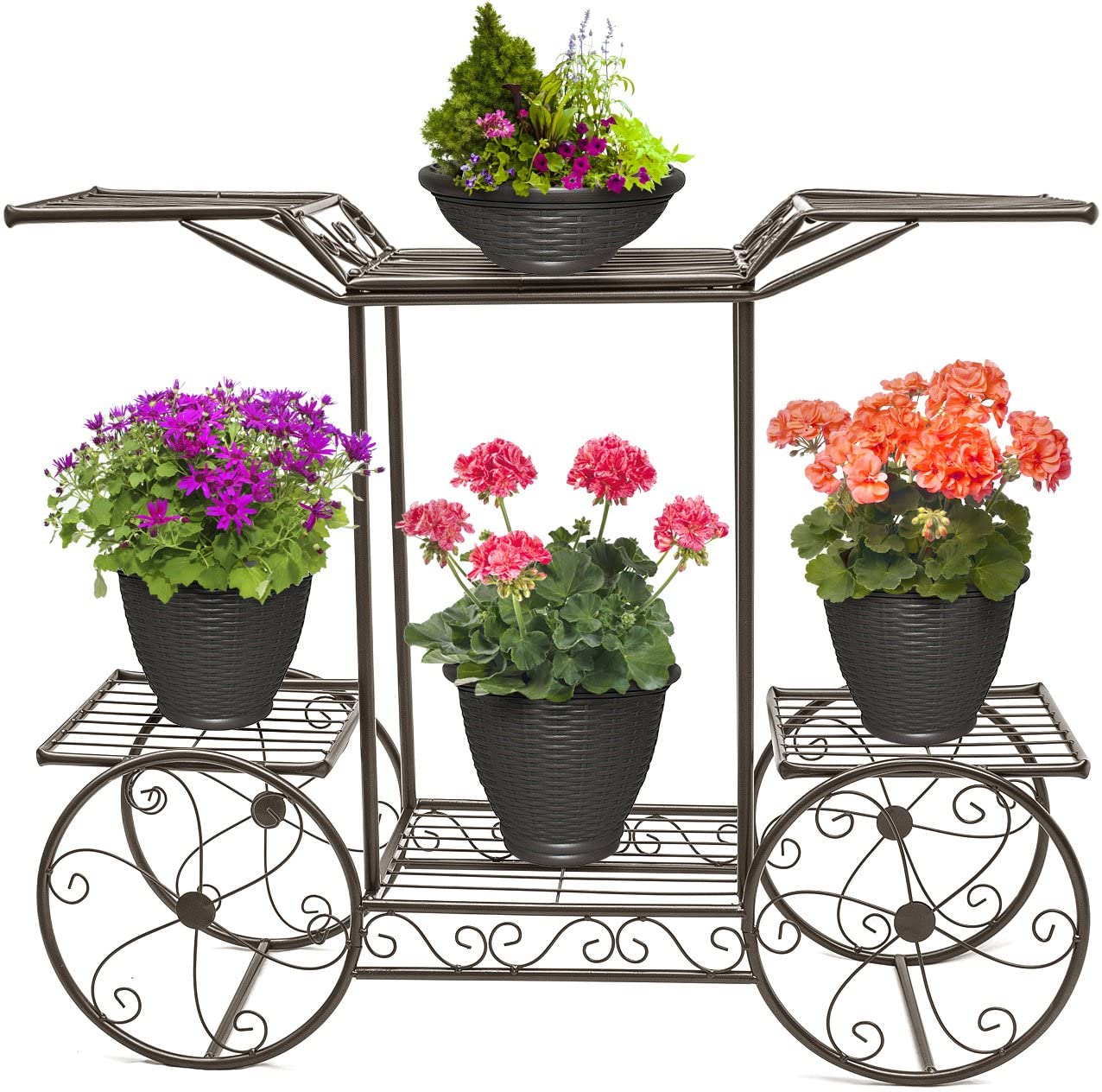 NEW 6 Tier Flower Pot Plant Holder &amp; Garden Cart Display Rack XY375C - with | Sold by Uncle Wiener's Wholesale