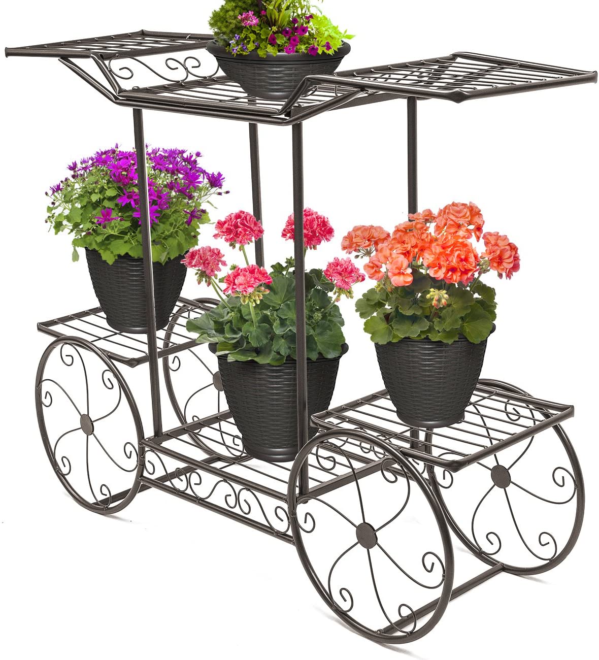 NEW 6 Tier Flower Pot Plant Holder &amp; Garden Cart Display Rack XY375C - with | Sold by Uncle Wiener's Wholesale
