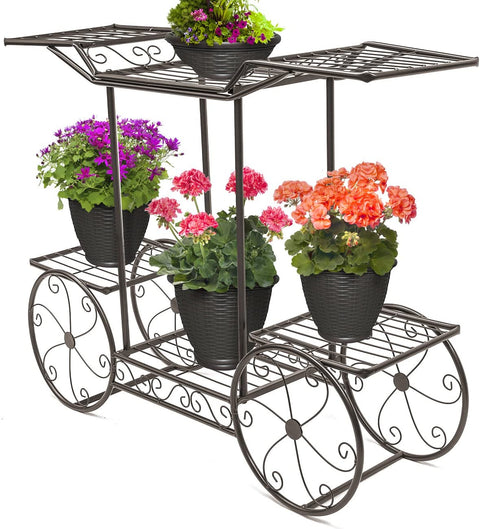 NEW 6 Tier Flower Pot Plant Holder &amp; Garden Cart Display Rack XY375C - with | Sold by Uncle Wiener's Wholesale