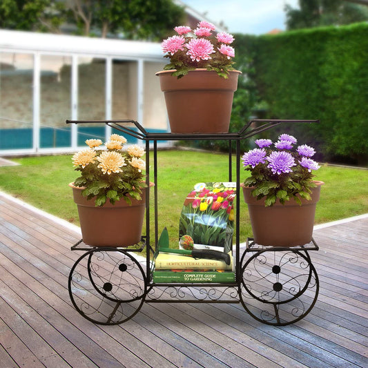 NEW 6 Tier Flower Pot Plant Holder &amp; Garden Cart Display Rack XY375C - with | Sold by Uncle Wiener's Wholesale