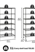 6-Tier Adjustable Wire Metal Shelving Rack – Full View

Heavy-Duty Garage Organizer Rack – Side Angle

Adjustable Wire Shelving – Assembly Guide Diagram

Industrial Metal Storage Rack – Loaded with Storage Bins

Garage Shelving Rack – Displayed in Workshop Setting