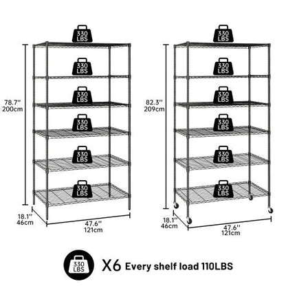 6-Tier Adjustable Wire Metal Shelving Rack – Full View

Heavy-Duty Garage Organizer Rack – Side Angle

Adjustable Wire Shelving – Assembly Guide Diagram

Industrial Metal Storage Rack – Loaded with Storage Bins

Garage Shelving Rack – Displayed in Workshop Setting