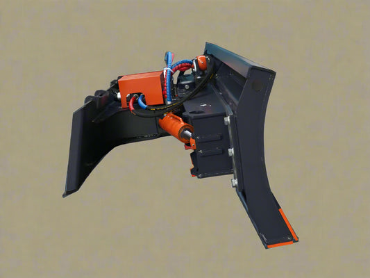 6-Way Hydraulic Dozer Blade Attachment for Skid Steer Loader – Front View

Side Angle of Skid Steer Dozer Blade with Hydraulic Lines

Back View of Heavy-Duty Dozer Blade Attachment

Close-up of Dozer Blade Hydraulic Controller