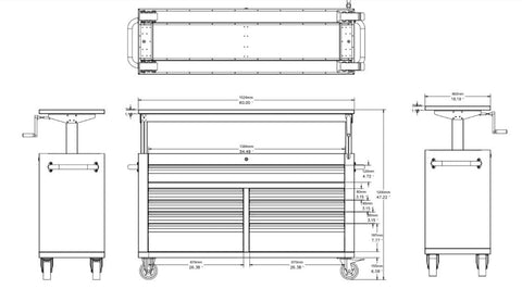 New 60 - Inch Siebel Adjustable Top 9 - Drawer Tool Bench – Heavy - Duty Workstation with Storage 6010AT - with | Sold by Uncle Wiener's Wholesale