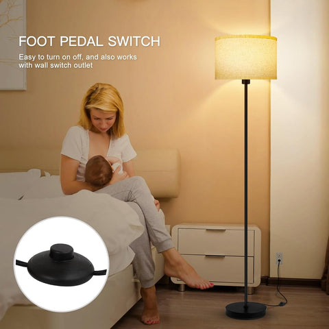60 inch LED floor lamp with beige fabric shade

modern standing lamp for living room lighting

warm white 2700K LED reading lamp

tall bedroom lamp with metal stand and shade

decorative LED lamp for corners and nooks

