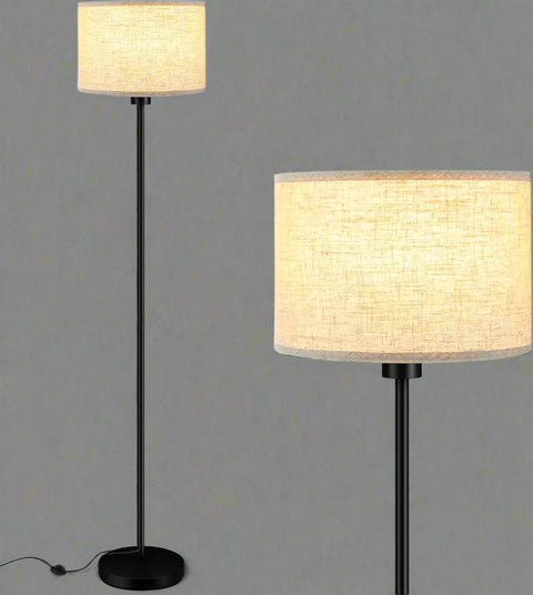 60 inch LED floor lamp with beige fabric shade

modern standing lamp for living room lighting

warm white 2700K LED reading lamp

tall bedroom lamp with metal stand and shade

decorative LED lamp for corners and nooks

