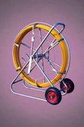 "600-foot fiberglass duct rodder on steel frame"

"heavy-duty cable pulling fish tape for electricians"

"yellow fiberglass wire rodder with wheels"

"8mm and 4mm fiberglass rodder models"

"telecom and electrical conduit pulling tool"