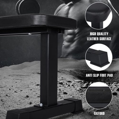 Flat Weight Gym Bench – Side View

High-Density Foam Padded Top

Gym Bench for Strength Training Workouts

Full-Body Workout Demonstration

Compact Heavy-Duty Home Gym Bench