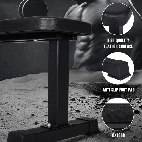 Flat Weight Gym Bench – Side View

High-Density Foam Padded Top

Gym Bench for Strength Training Workouts

Full-Body Workout Demonstration

Compact Heavy-Duty Home Gym Bench