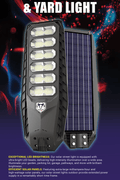 New 600W Solar LED Street & Yard Light – Dusk to Dawn Outdoor Security Lamp with Remote Control & Motion Sensor 519301 - with | Sold by Uncle Wiener's Wholesale