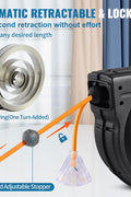 65FT Retractable Extension Cord Reel – 12 AWG Heavy Duty Cable with Triple Outlet and LED Light for Garage or Workshop