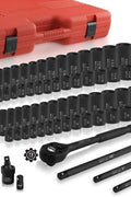 65-Piece SAE Impact Socket Set in Red Case – Top View

Complete Chrome Vanadium Socket Set with Accessories

Mechanic Using 1/2” Drive Impact Socket on Car Engine

Heavy-Duty Impact Socket Set with Deep and Shallow Sockets

Organized Socket Set in Blow Molded Case