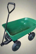 650 lb garden dump wagon with tilt bed and 10 inch tires
Plastic poly bed utility cart for lawn and yard use
Green heavy-duty garden wagon with steel frame
Garden cart with pneumatic tires and dump feature