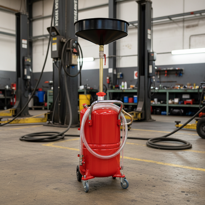65L Portable Air Waste Oil Drainer | Heavy-Duty Mobile Oil Drain Tank T6065
