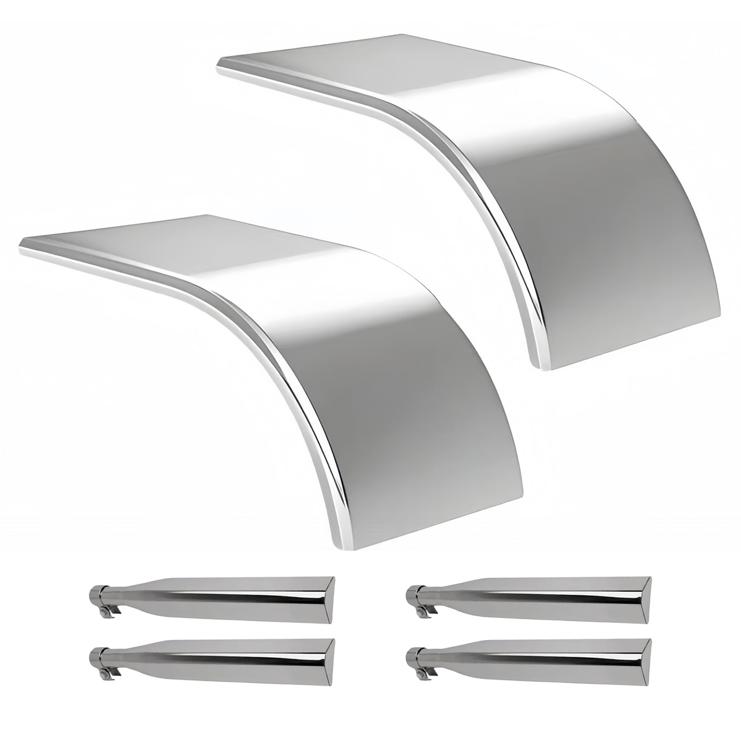 New 66" Smooth Truck Fenders – 304 Stainless Steel Pair with Mounting Kit | 16 - Gauge Half Fender, Universal Fit P250523 - with | Sold by Uncle Wiener's Wholesale