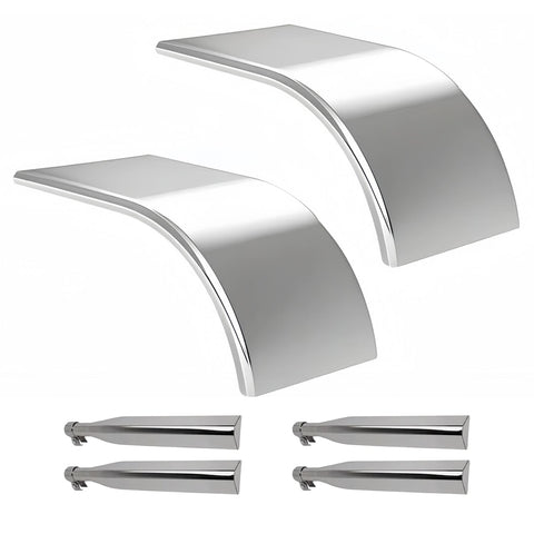 New 66" Smooth Truck Fenders – 304 Stainless Steel Pair with Mounting Kit | 16 - Gauge Half Fender, Universal Fit P250523 - with | Sold by Uncle Wiener's Wholesale
