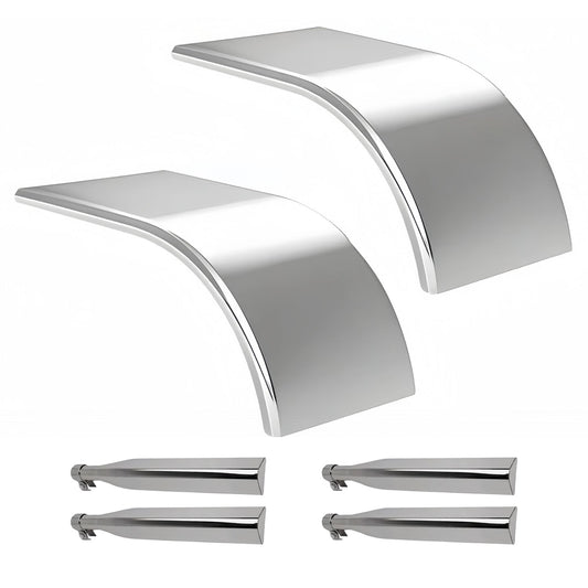 New 66" Smooth Truck Fenders – 304 Stainless Steel Pair with Mounting Kit | 16 - Gauge Half Fender, Universal Fit P250523 - with | Sold by Uncle Wiener's Wholesale