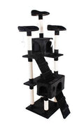 NEW 67 - Inch Cat Tree Tower – Multi - Level Playhouse Condo with Toy Ball 67TREEB - with Black | Sold by Uncle Wiener's Wholesale