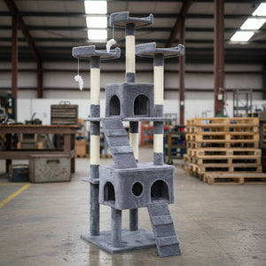 67-Inch Cat Tree Tower | Multi-Level Playhouse Condo with Toy Ball