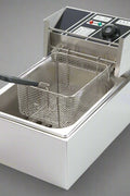 “Double tank electric countertop fryer for commercial kitchen”

“6L and 12L stainless steel deep fryers with baskets”

“Small electric fryer for deli and light-duty food prep”

“Compact plug-in fryer with temperature control”