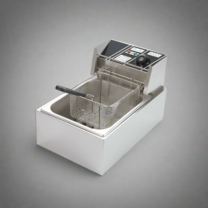 “Double tank electric countertop fryer for commercial kitchen”

“6L and 12L stainless steel deep fryers with baskets”

“Small electric fryer for deli and light-duty food prep”

“Compact plug-in fryer with temperature control”