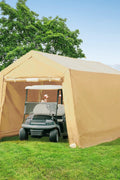 Heavy-Duty Fabric Storage Buildings ��� 6x6, 7x12, and 13x20 ft Car Shelters with Beige PE Cover and Galvanized
