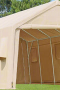 Heavy-Duty Fabric Storage Buildings ��� 6x6, 7x12, and 13x20 ft Car Shelters with Beige PE Cover and Galvanized