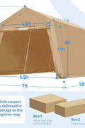 Heavy-Duty Fabric Storage Buildings ��� 6x6, 7x12, and 13x20 ft Car Shelters with Beige PE Cover and Galvanized