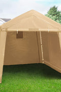 Heavy-Duty Fabric Storage Buildings ��� 6x6, 7x12, and 13x20 ft Car Shelters with Beige PE Cover and Galvanized