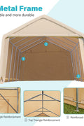 Heavy-Duty Fabric Storage Buildings ��� 6x6, 7x12, and 13x20 ft Car Shelters with Beige PE Cover and Galvanized