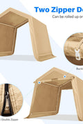 Heavy-Duty Fabric Storage Buildings ��� 6x6, 7x12, and 13x20 ft Car Shelters with Beige PE Cover and Galvanized