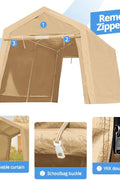 Heavy-Duty Fabric Storage Buildings ��� 6x6, 7x12, and 13x20 ft Car Shelters with Beige PE Cover and Galvanized