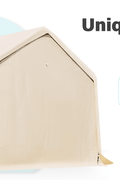 Heavy-Duty Fabric Storage Buildings ��� 6x6, 7x12, and 13x20 ft Car Shelters with Beige PE Cover and Galvanized