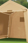 Heavy-Duty Fabric Storage Buildings ��� 6x6, 7x12, and 13x20 ft Car Shelters with Beige PE Cover and Galvanized
