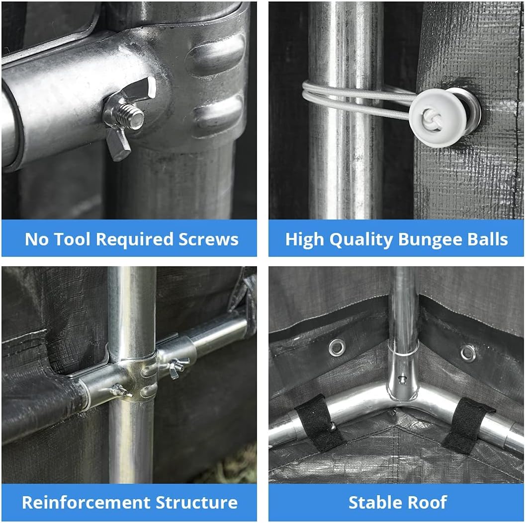 Heavy-Duty Fabric Storage Buildings ��� 6x6, 7x12, and 13x20 ft Car Shelters with Beige PE Cover and Galvanized