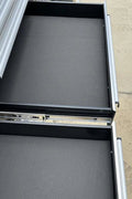 7FT Stainless Steel Workbench with 35 Drawers – Front and Side View

