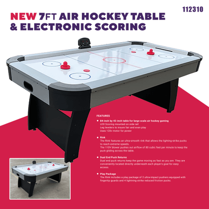 7 FT AIR HOCKEY TABLE & ELECTRONIC SCORING - with | Sold by Uncle Wiener's Wholesale