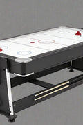 7ft 4-in-1 game table with pool, air hockey, table tennis, and dining top
Convertible multi-game table with storage for accessories
Full-size game table with air hockey surface and blower motor
Modern black and wood game table for family entertainment