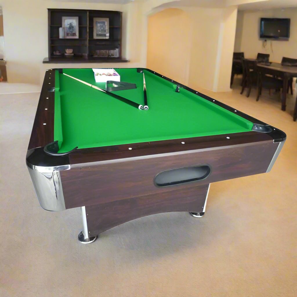 7 FT POOL GAMES TABLE & BALL RETURN FULL SIZED TABLE - with GREEN TOP | Sold by Uncle Wiener's Wholesale