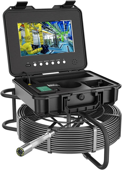NEW 7" IPS Sewer Inspection Camera with DVR & 512Hz Transmitter — 5mm Fiberglass Cable SM001MD - with | Sold by Uncle Wiener's Wholesale