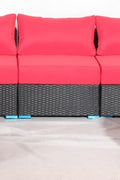 New 7 - Piece Outdoor Patio Furniture Set – Weather - Resistant Wicker Seating 619198 - with Royal Blue | Sold by Uncle Wiener's Wholesale